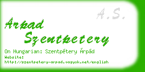 arpad szentpetery business card